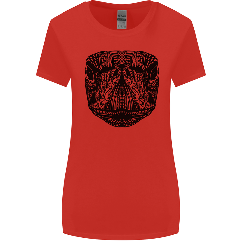A Mandala Turtle Head Tribal Tortoise Womens Wider Cut T-Shirt Red