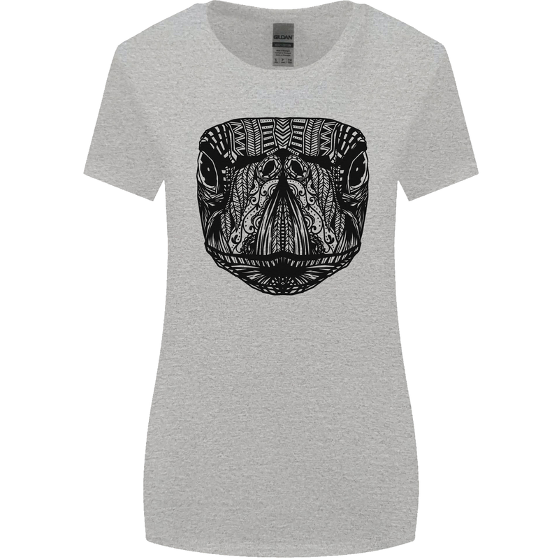 A Mandala Turtle Head Tribal Tortoise Womens Wider Cut T-Shirt Sports Grey