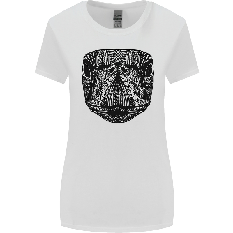 A Mandala Turtle Head Tribal Tortoise Womens Wider Cut T-Shirt White