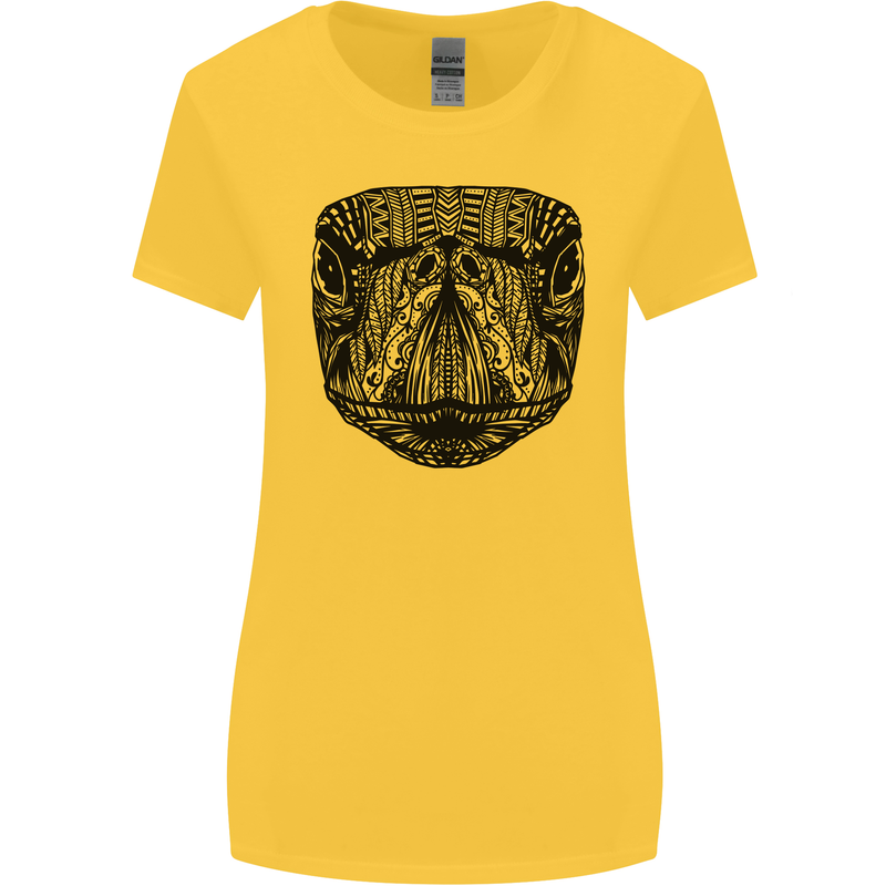 A Mandala Turtle Head Tribal Tortoise Womens Wider Cut T-Shirt Yellow