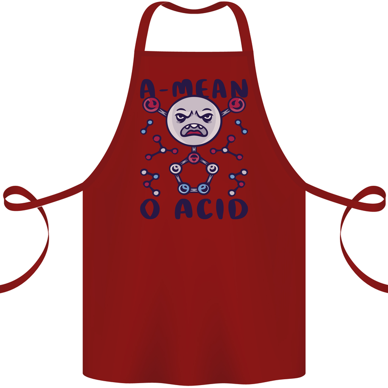 A Mean O Acid Funny Angry Biology Cotton Apron 100% Organic Maroon