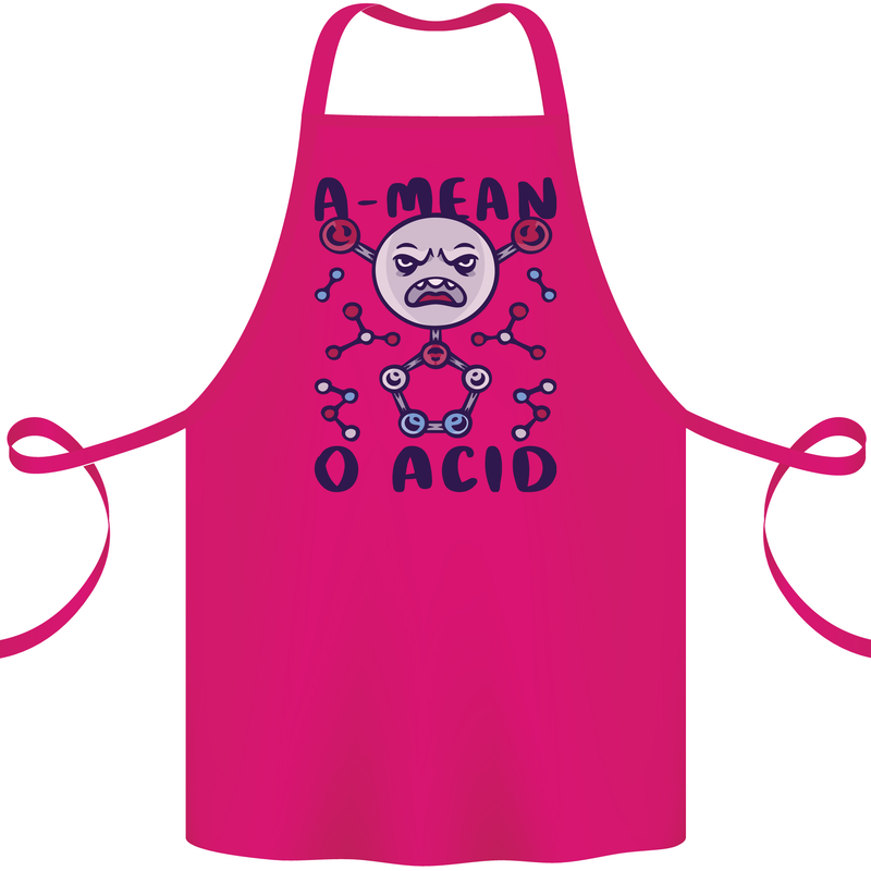 A Mean O Acid Funny Angry Biology Cotton Apron 100% Organic Pink