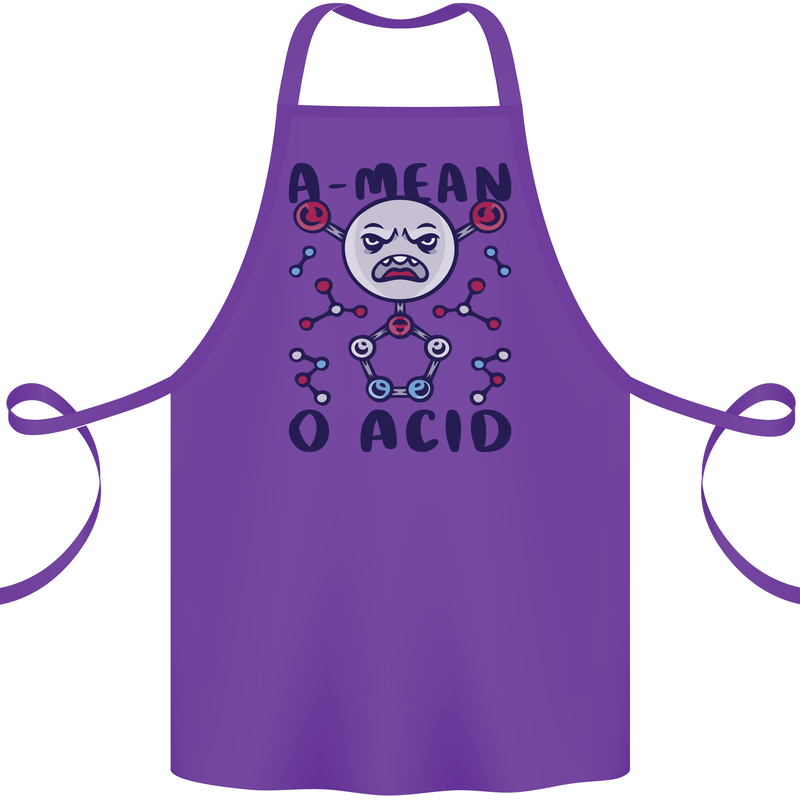 A Mean O Acid Funny Angry Biology Cotton Apron 100% Organic Purple