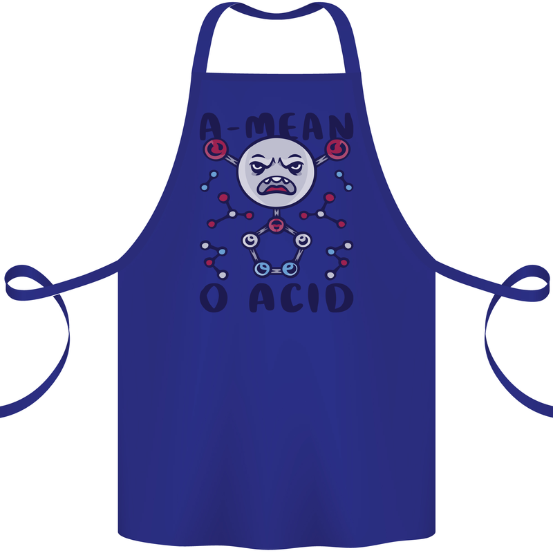 A Mean O Acid Funny Angry Biology Cotton Apron 100% Organic Royal Blue