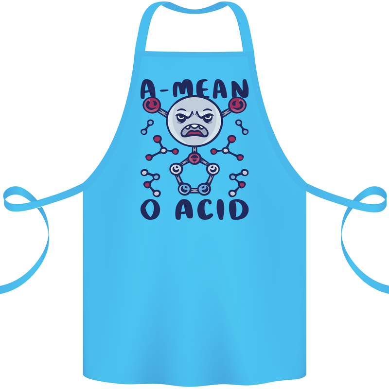 A Mean O Acid Funny Angry Biology Cotton Apron 100% Organic Turquoise