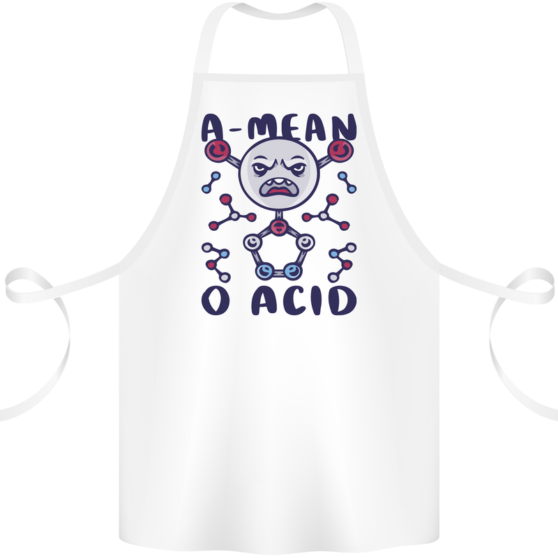 A Mean O Acid Funny Angry Biology Cotton Apron 100% Organic White