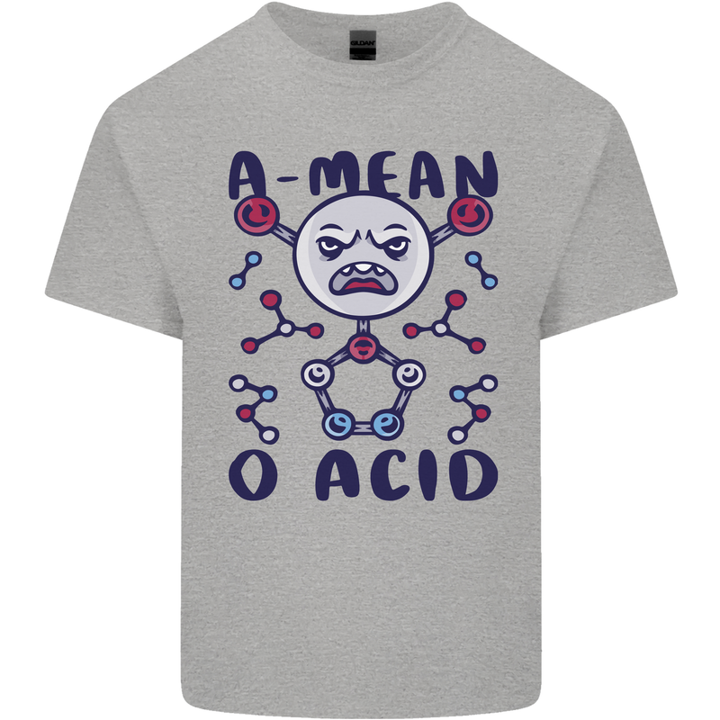 A Mean O Acid Funny Angry Biology Kids T-Shirt Childrens Sports Grey