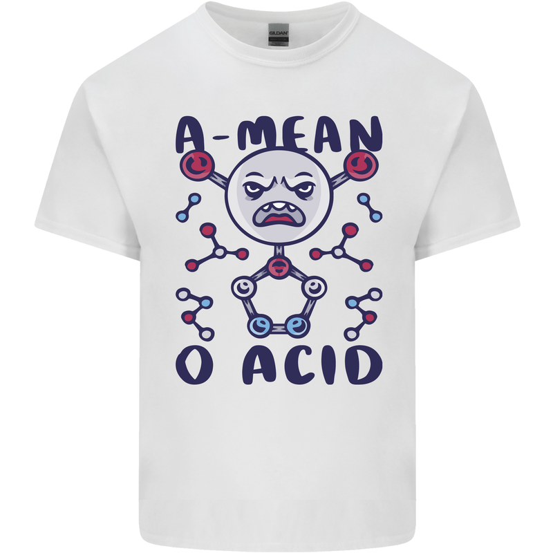 A Mean O Acid Funny Angry Biology Kids T-Shirt Childrens White