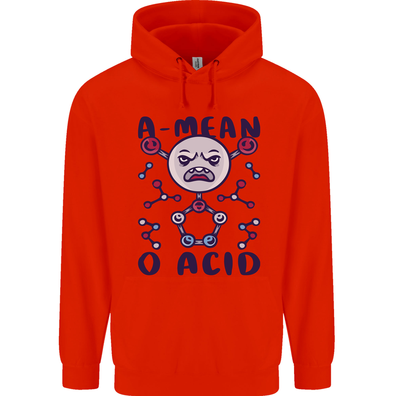 A Mean O Acid Funny Angry Biology Mens 80% Cotton Hoodie Bright Red