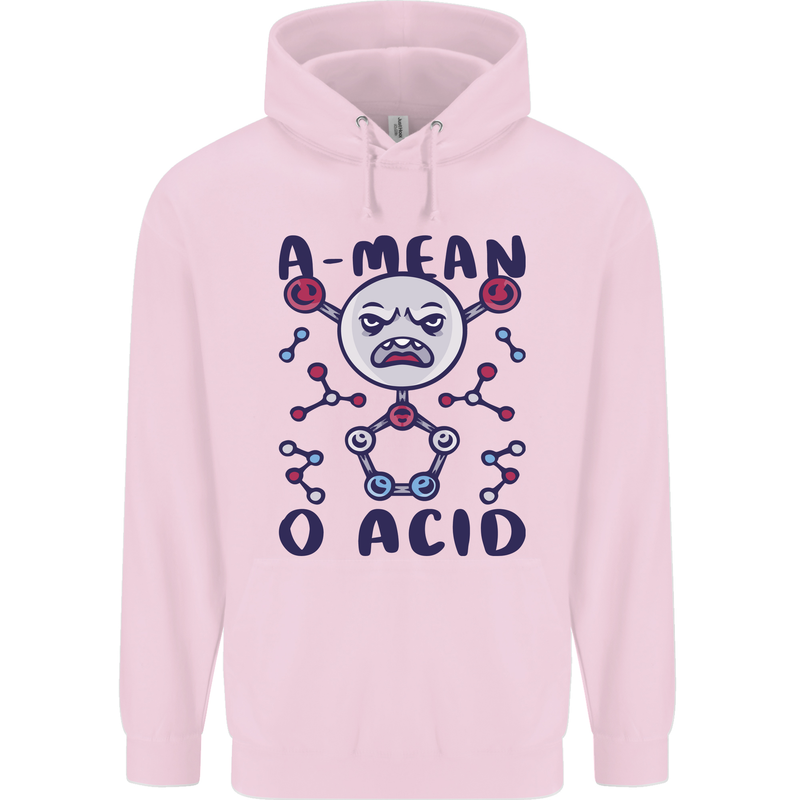 A Mean O Acid Funny Angry Biology Mens 80% Cotton Hoodie Light Pink