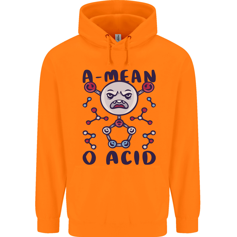 A Mean O Acid Funny Angry Biology Mens 80% Cotton Hoodie Orange