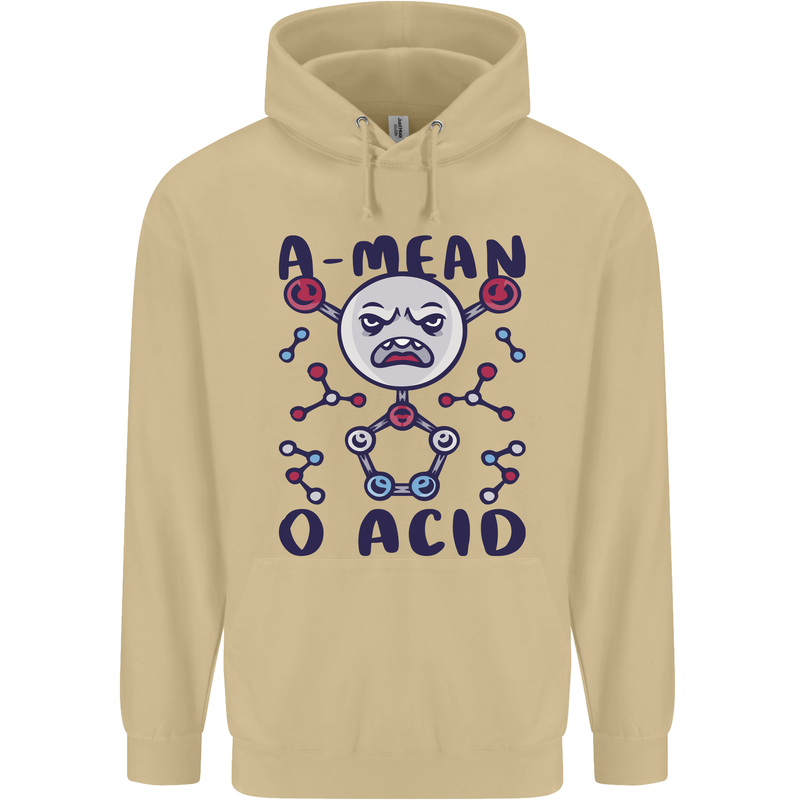 A Mean O Acid Funny Angry Biology Mens 80% Cotton Hoodie Sand