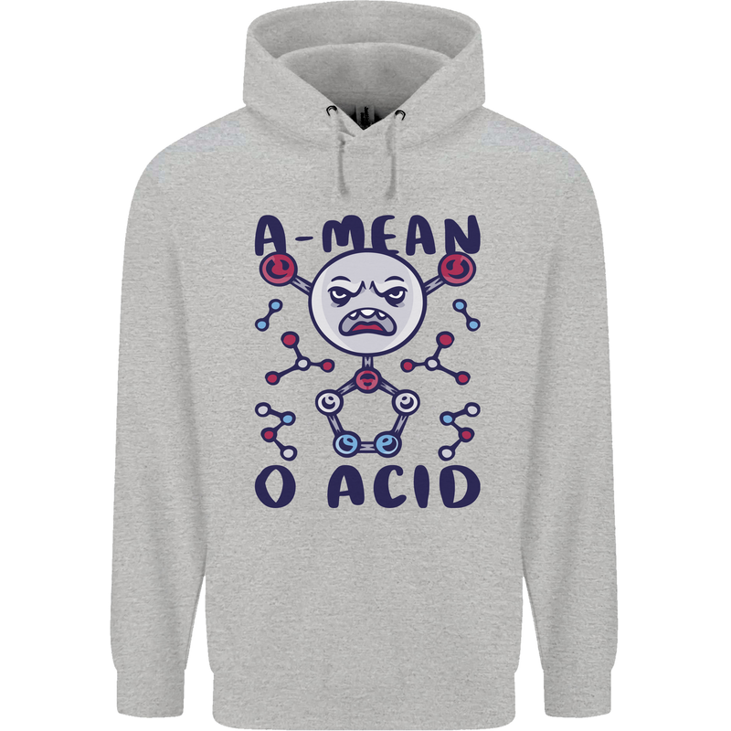 A Mean O Acid Funny Angry Biology Mens 80% Cotton Hoodie Sports Grey