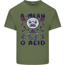 A Mean O Acid Funny Angry Biology Mens Cotton T-Shirt Tee Top Military Green