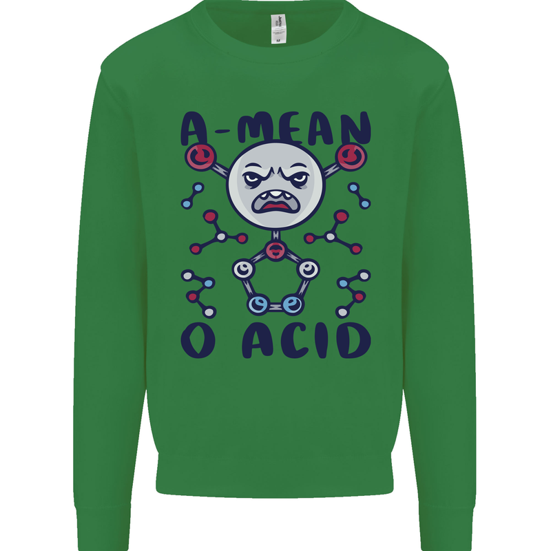 A Mean O Acid Funny Angry Biology Mens Sweatshirt Jumper Irish Green