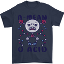 A Mean O Acid Funny Angry Biology Mens T-Shirt 100% Cotton Navy Blue