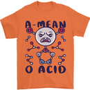 A Mean O Acid Funny Angry Biology Mens T-Shirt 100% Cotton Orange