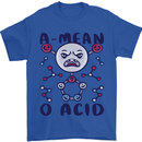 A Mean O Acid Funny Angry Biology Mens T-Shirt 100% Cotton Royal Blue
