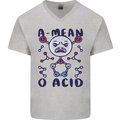 A Mean O Acid Funny Angry Biology Mens V-Neck Cotton T-Shirt Sports Grey
