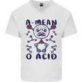 A Mean O Acid Funny Angry Biology Mens V-Neck Cotton T-Shirt White