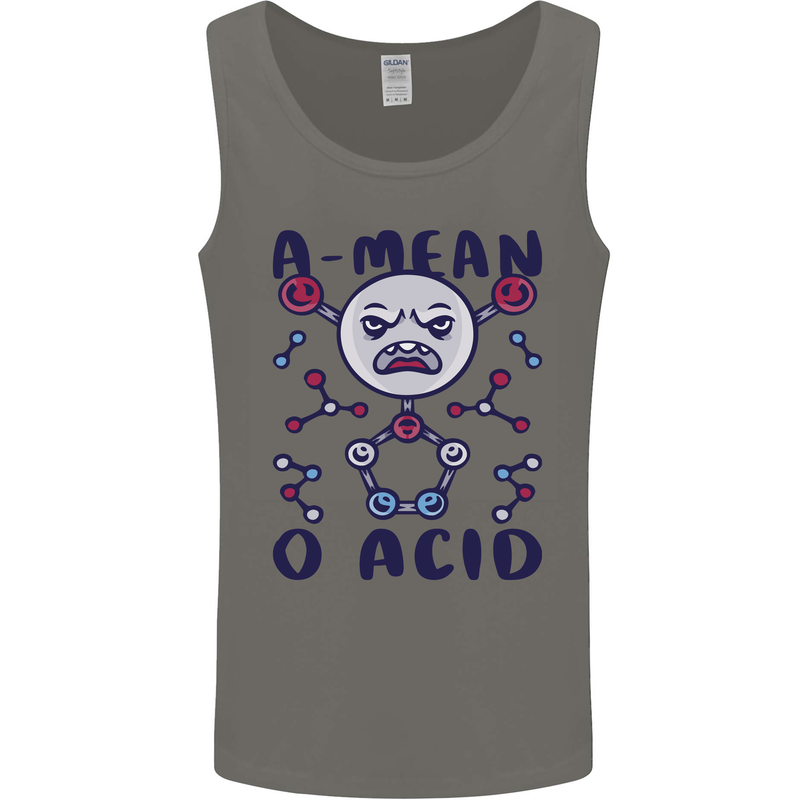 A Mean O Acid Funny Angry Biology Mens Vest Tank Top Charcoal
