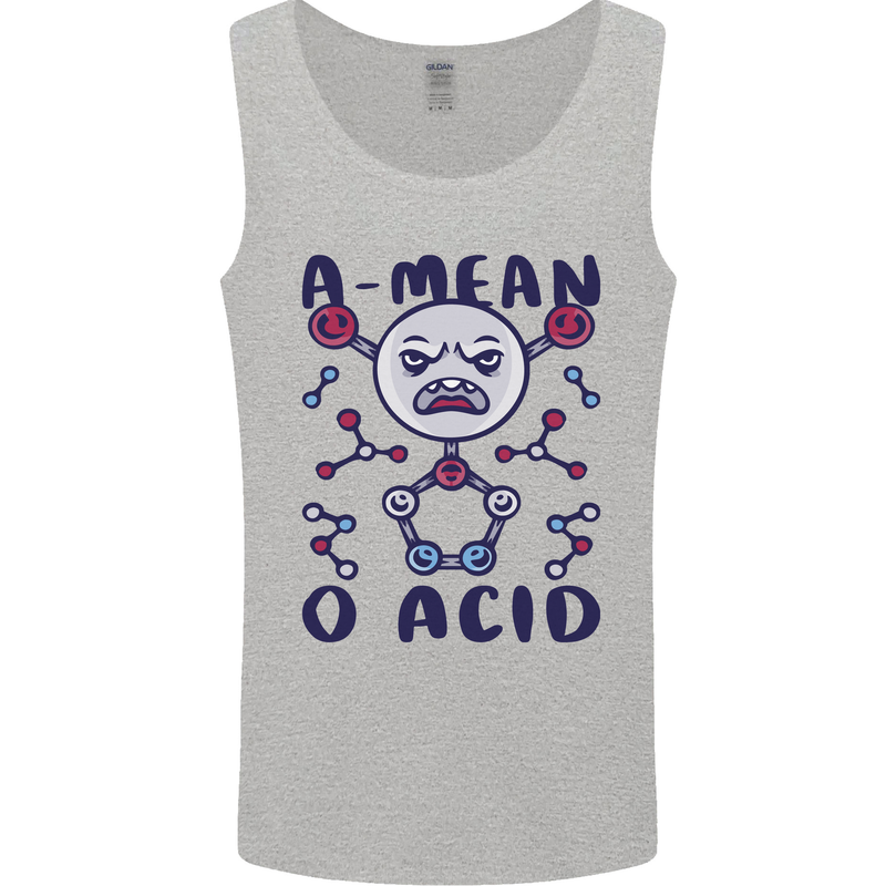 A Mean O Acid Funny Angry Biology Mens Vest Tank Top Sports Grey