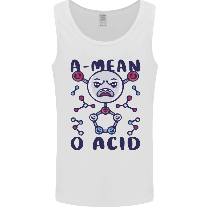 A Mean O Acid Funny Angry Biology Mens Vest Tank Top White