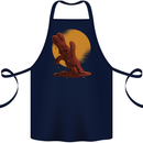 A Melting Chocolate Bunny Easter Cotton Apron 100% Organic Navy Blue