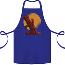 A Melting Chocolate Bunny Easter Cotton Apron 100% Organic Royal Blue