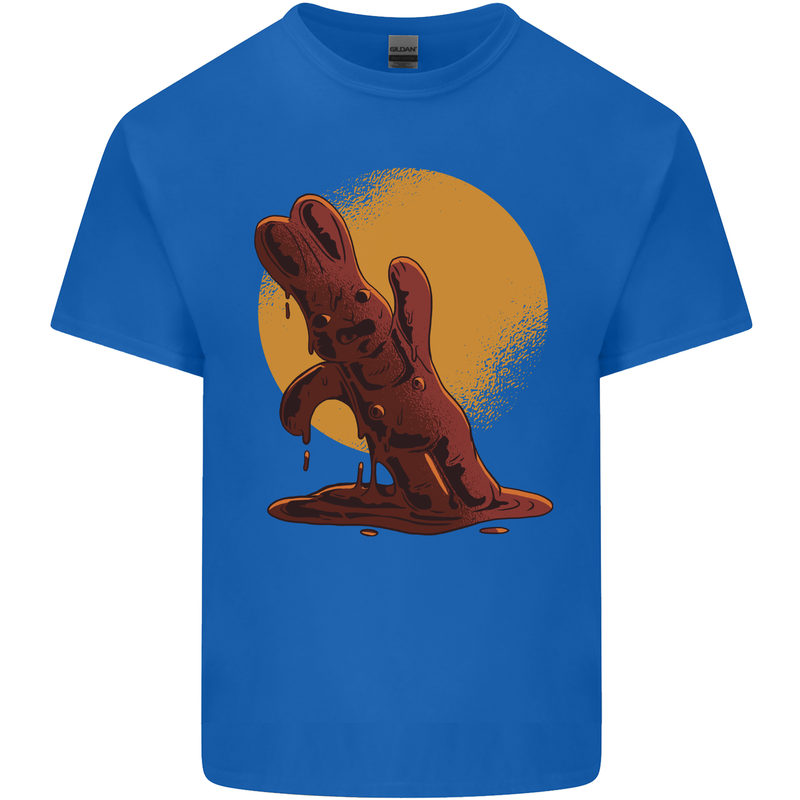 A Melting Chocolate Bunny Easter Kids T-Shirt Childrens Royal Blue