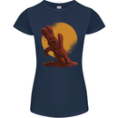 A Melting Chocolate Bunny Easter Womens Petite Cut T-Shirt Navy Blue