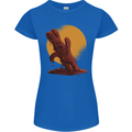 A Melting Chocolate Bunny Easter Womens Petite Cut T-Shirt Royal Blue