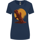 A Melting Chocolate Bunny Easter Womens Wider Cut T-Shirt Navy Blue