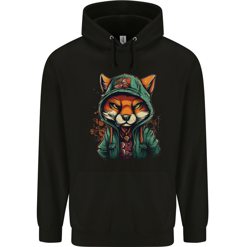 A Mischievous Fox Childrens Kids Hoodie Black