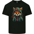 A Mischievous Fox Mens Cotton T-Shirt Tee Top Black