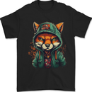 A Mischievous Fox Mens T-Shirt 100% Cotton Black