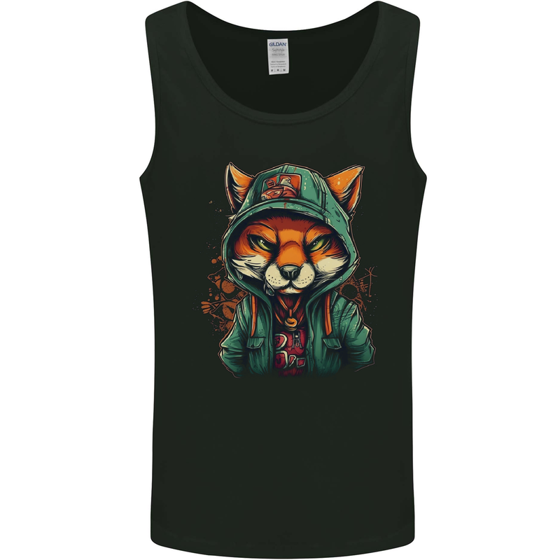 A Mischievous Fox Mens Vest Tank Top Black