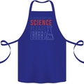 A Moment of Science Please Funny Chemistry Cotton Apron 100% Organic Royal Blue