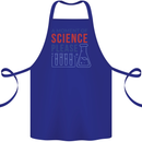A Moment of Science Please Funny Chemistry Cotton Apron 100% Organic Royal Blue