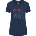 A Moment of Science Please Funny Chemistry Womens Wider Cut T-Shirt Navy Blue