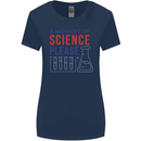 A Moment of Science Please Funny Chemistry Womens Wider Cut T-Shirt Navy Blue