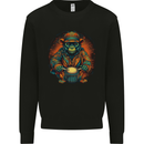 A Monkey Drummer Kids Sweatshirt Jumper Black