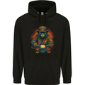 A Monkey Drummer Mens 80% Cotton Hoodie Black