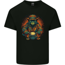 A Monkey Drummer Mens Cotton T-Shirt Tee Top Black
