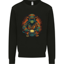 A Monkey Drummer Mens Sweatshirt Jumper Black