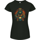 A Monkey Drummer Womens Petite Cut T-Shirt Black