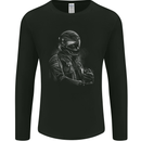 A Monochrome Biker Motorcycle Motorbike Mens Long Sleeve T-Shirt Black