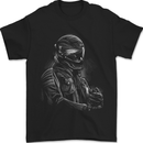 A Monochrome Biker Motorcycle Motorbike Mens T-Shirt 100% Cotton Black