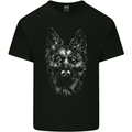 A Monochrome German Shepherd Alsatian Dog Kids T-Shirt Childrens Black