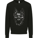 A Monochrome German Shepherd Alsatian Dog Mens Sweatshirt Jumper Black